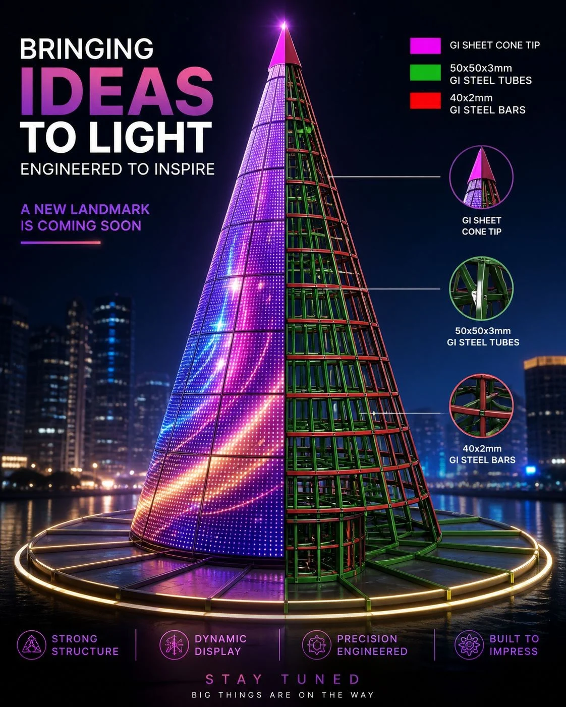 LED Tree landmark concept render